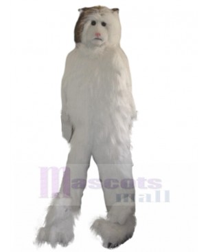 Long-haired White Persian Cat Mascot Costume Animal