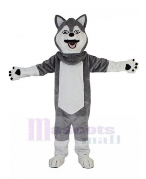 Absent-minded Grey Husky Dog Mascot Costume Animal