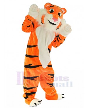 Zealous Orange Tiger Mascot Costume with White Beard Animal