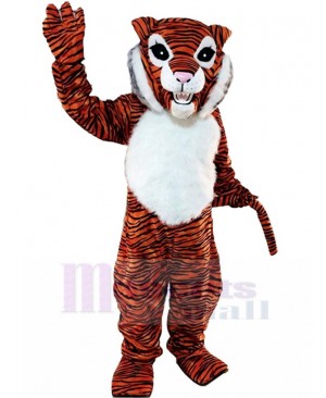 Orange Tiger Mascot Costume with White Fur Animal