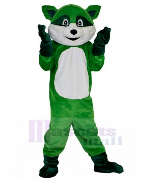 Well-groomed Green Raccoon Mascot Costume Animal