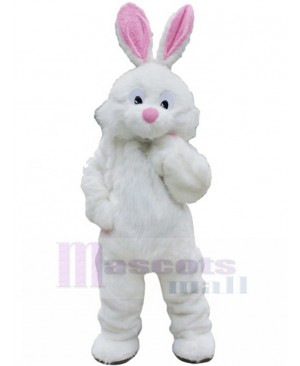Furry White Rabbit Easter Bunny Mascot Costume Animal