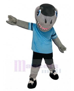 Black Head Shark Mascot Costume in Black Pants Animal