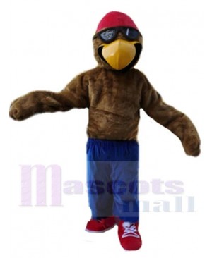Pilot Eagle with Red Hat Mascot Costume Animal