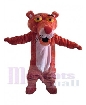 Pink Tiger Mascot Costume Animal with Red Nose