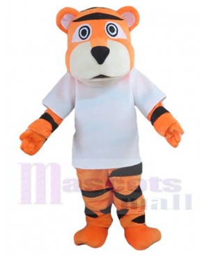 Sport Tiger Mascot Costume Animal in White Shirt