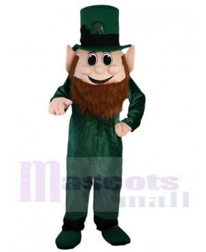 Brown Beard Green Elf Mascot Costume Cartoon