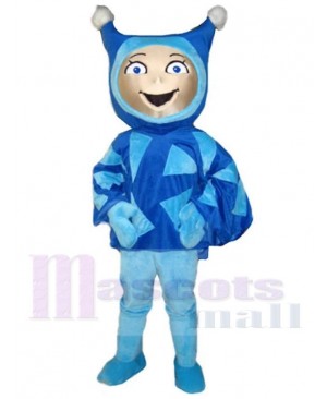 Happy Blue Elf Mascot Costume Cartoon