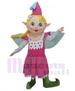 Friendly Female Elf Mascot Costume Cartoon