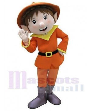 Orange Leprechaun Elf Mascot Costume Cartoon