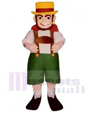 Leprechaun Mascot Costume Cartoon in Green shorts