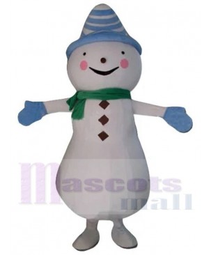 Happy Snowman Mascot Costume Cartoon