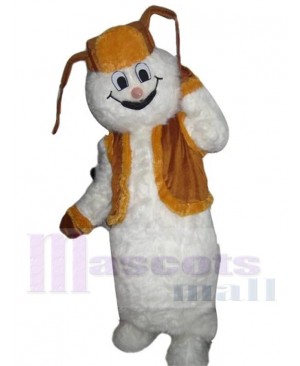 Snowman Mascot Costume Cartoon with Felt Hat