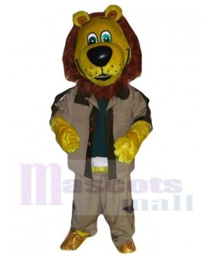 Yellow Lion Mascot Costume Animal in Tooling Jacket
