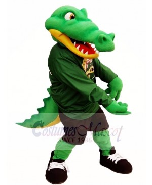 Cute Green Athlete Alligator Mascot Costume Crocodile Mascot Costumes