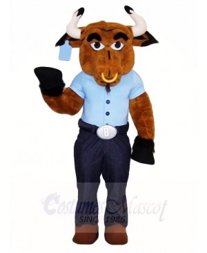 Cute Brown Bull Mascot Costumes Farm Animal