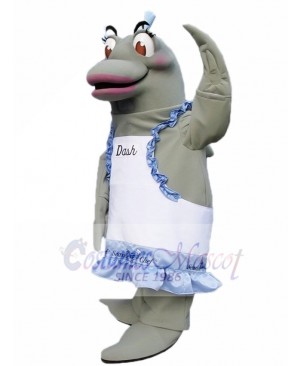 Cute Grey Dolphin Chef on right Mascot Costumes