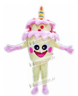 Two-Layer Birthday Cake with Candle Mascot Costume