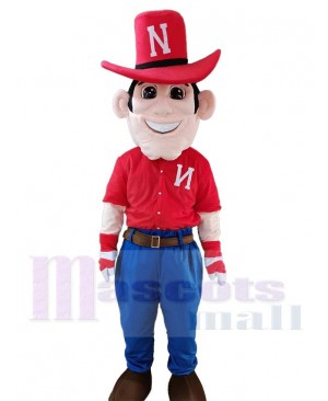 Peasant Mascot Costume with Red Hat People