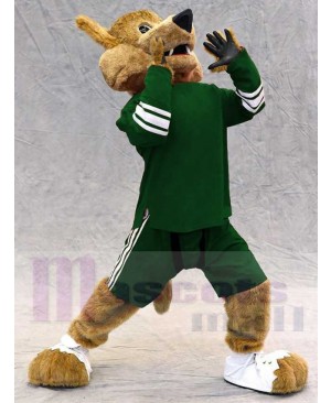Arizona Coyote Wolf Mascot Costume Animal in Forest Green Jersey