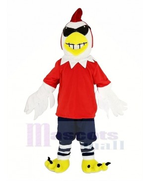 Chicken Rooster with Glasses Mascot Costume Cartoon
