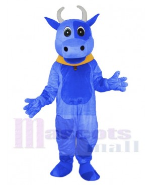 Lovely Blue Cow Mascot Costume Animal