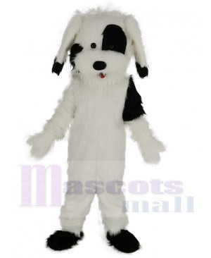 Funny Black and White Dog Mascot Costume Animal