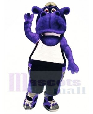 College Hippo Mascot Costume 