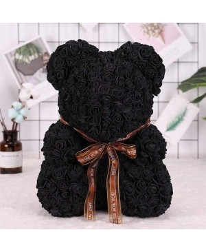 Black Rose Teddy Bear Flower Bear Best Gift for Mother's Day, Valentine's Day, Anniversary, Weddings and Birthday