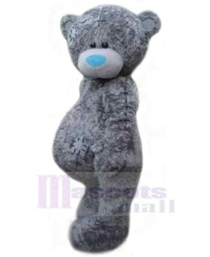 Blue Eyes Gray Bear Bear Mascot Costume For Adults Mascot Heads
