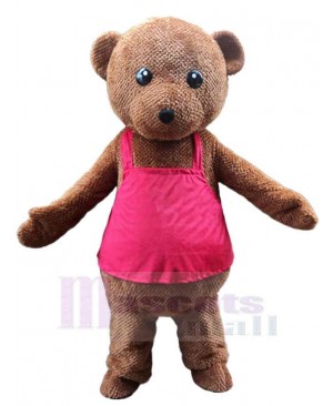 Bear with Red Dress Mascot Costume For Adults Mascot Heads