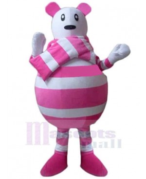 Pink and White Bear Mascot Costume For Adults Mascot Heads