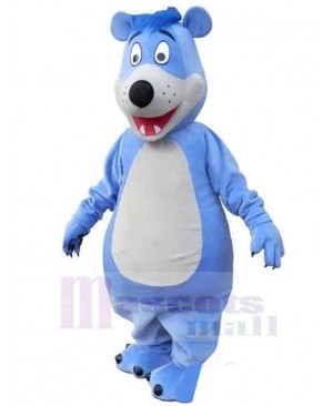 Grey Belly Blue Bear Mascot Costume For Adults Mascot Head