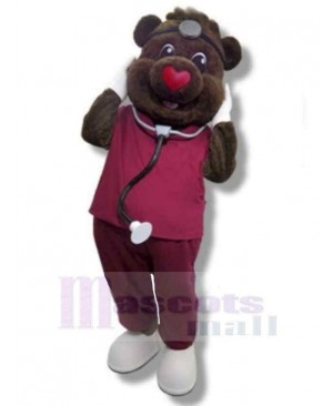 Doctor Brown Bear Mascot Costume For Adults Mascot Heads