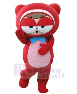 Pink Belly Red Bear Mascot Costume For Adults Mascot Heads