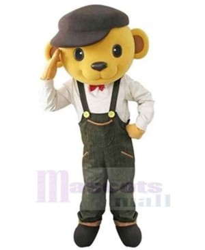 Saluting Yellow Bear Mascot Costume For Adults Mascot Heads