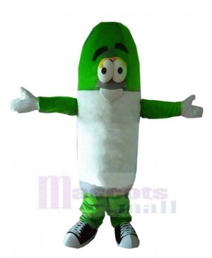 Green and White Pill Mascot Costume