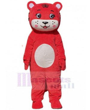 Adorable Red Baby Tiger Mascot Costume Cartoon