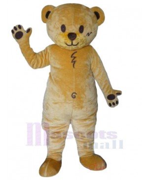 Yellow Adult Bear Mascot Costume Animal