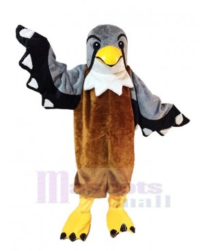 Gray and Brown Eagle Hawk Mascot Costume Animal