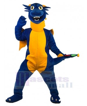 Blue and Orange Dragon Mascot Costume Animal