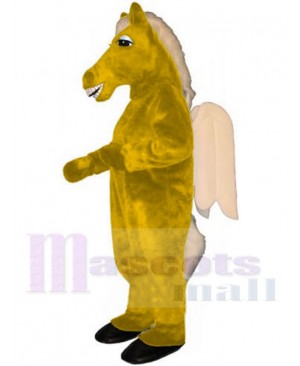 Yellow Pegasus Horse Mascot Costume For Adults Mascot Heads