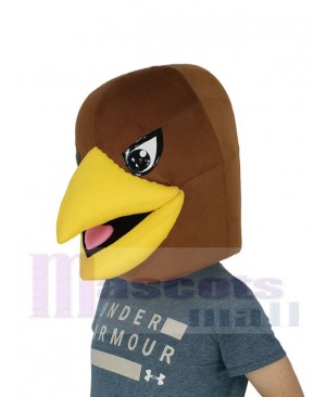 Fierce Brown Eagle Mascot Costume Animal Head Only
