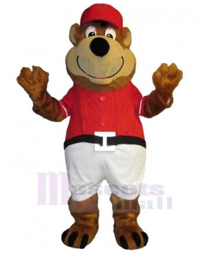 Happy Baseball Bear Mascot Costume Animal