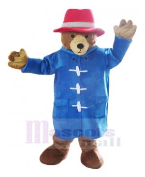 Bear in Blue Coat Mascot Costume Animal