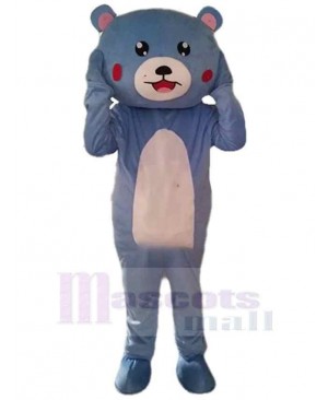 Shy Blue Teddy Bear Mascot Costume Animal