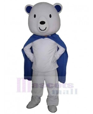 Super Hero White Bear Mascot Costume Animal