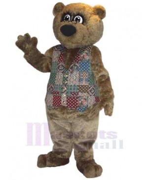 Female Bear in Vest Mascot Costume Animal