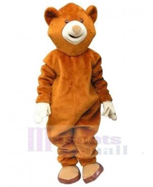 Smart Brown Bear Mascot Costume Animal