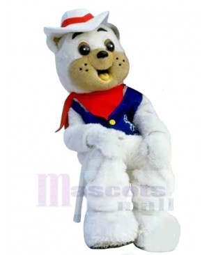 Cowboy Polar Bear Mascot Costume Animal